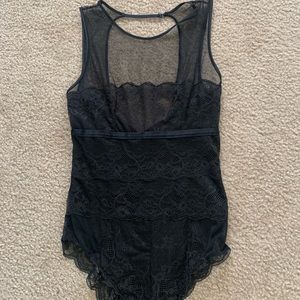 Mesh/lace black body suit